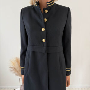 Marynarka granatowa militarna ze złotymi guzikami M płaszcz żakiet – Zara Basic Collection