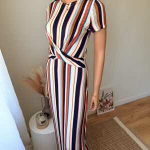 Kolorowa sukienka maxi w paski wiskozowa – Primark